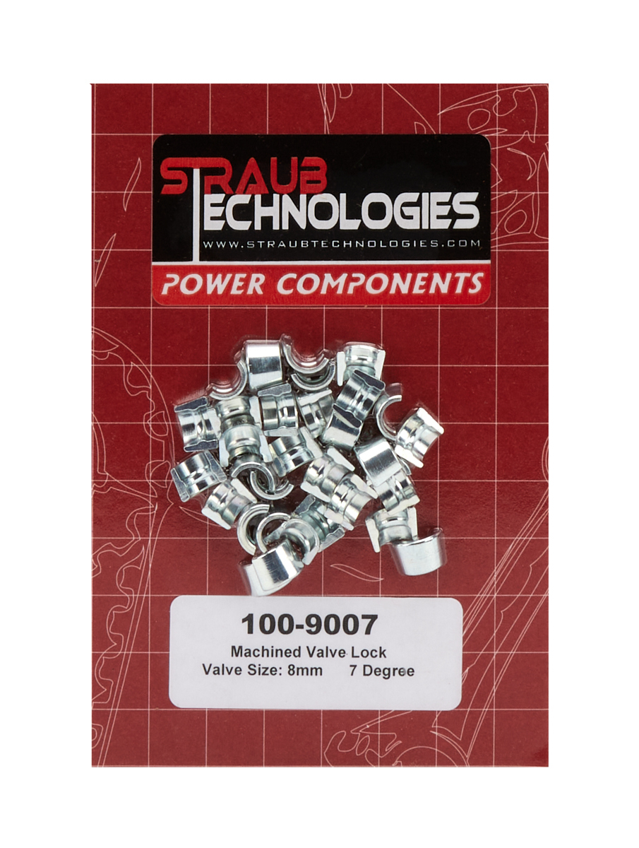 Straub Technologies 100-9007 Valve Lock, 7 Degree, 8 mm Valve Stem, Steel, Black Oxide, Set of 32