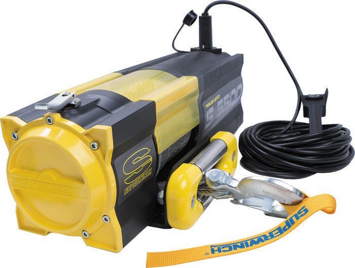 SuperWinch 1455200 Winch, S5500, 5500 lb Capacity, Roller Fairlead, 30 ft Remote, 9/32 in x 60 ft Steel Rope, 12V, Kit