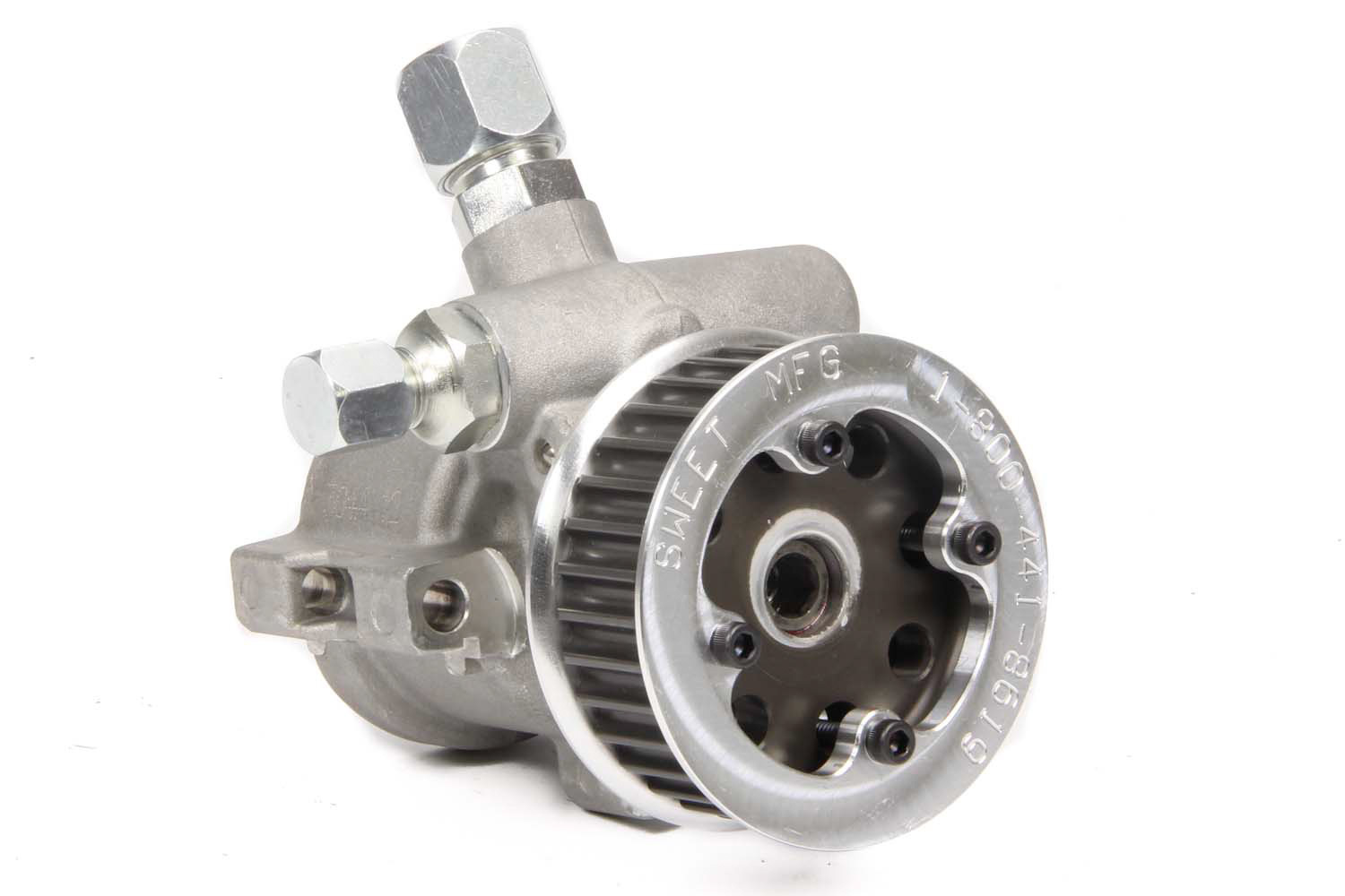 Sweet Manufacturing 305-60339 Power Steering Pump, GM Type 2, 3 gpm, 1300 psi, HTD Pulley Included, Aluminum, Natural, Each