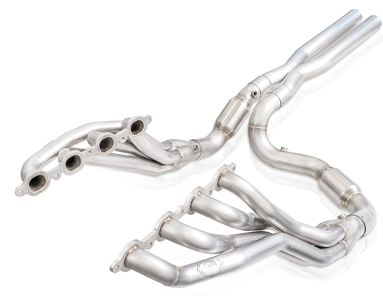 Stainless Works CT19HCAT Headers, 1-7/8 in Primary, 3 in Collector, Catted, X-Pipe Included, Stainless, Natural, GM Fullsize Truck 2019-20, Kit