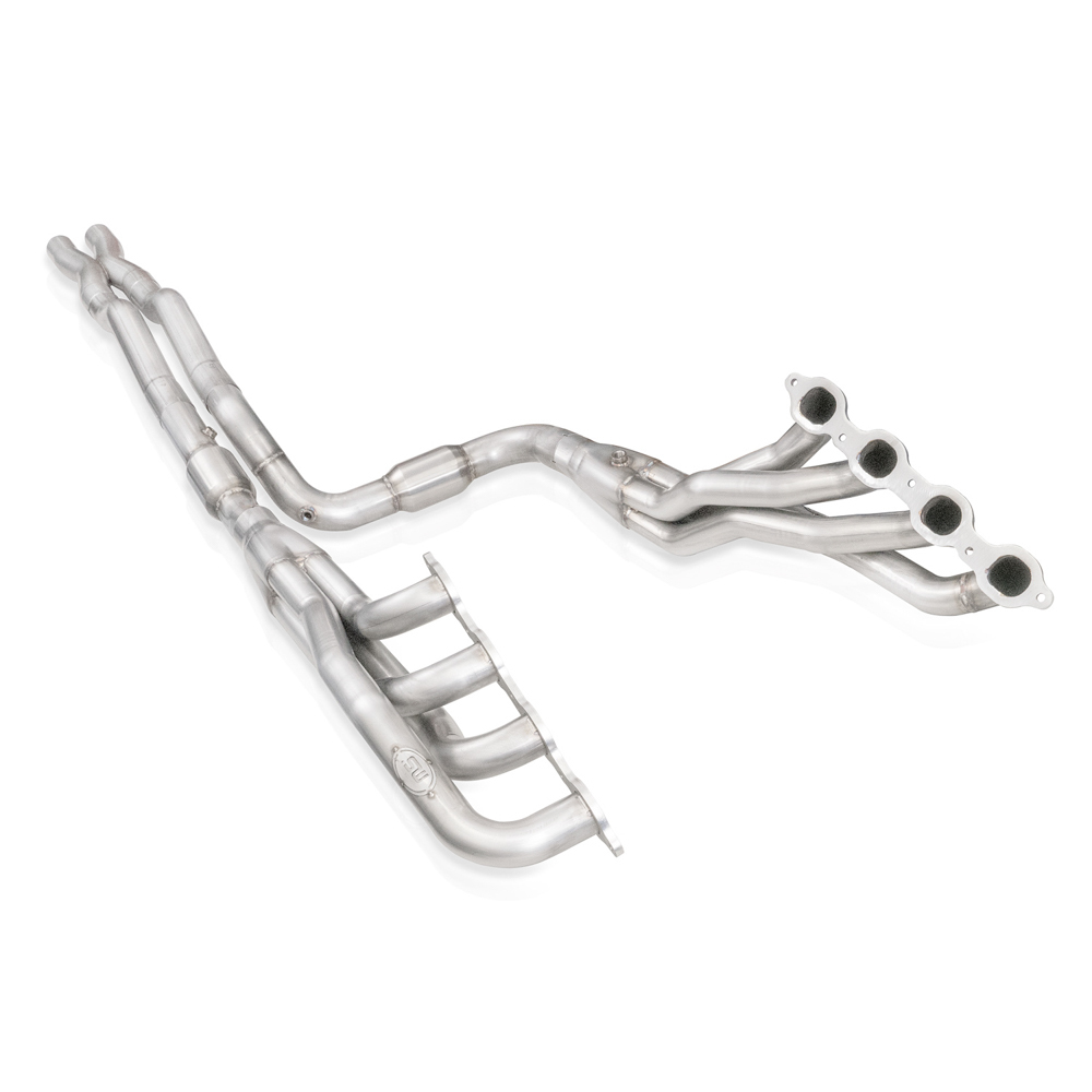 Stainless Works CT220HCAT Header, Long Tube, 2 in Primary, 3 in Collectors, Catted, X-Pipe Included, Stainless, Natural, GM Fullsize Truck 2020-21, Kit