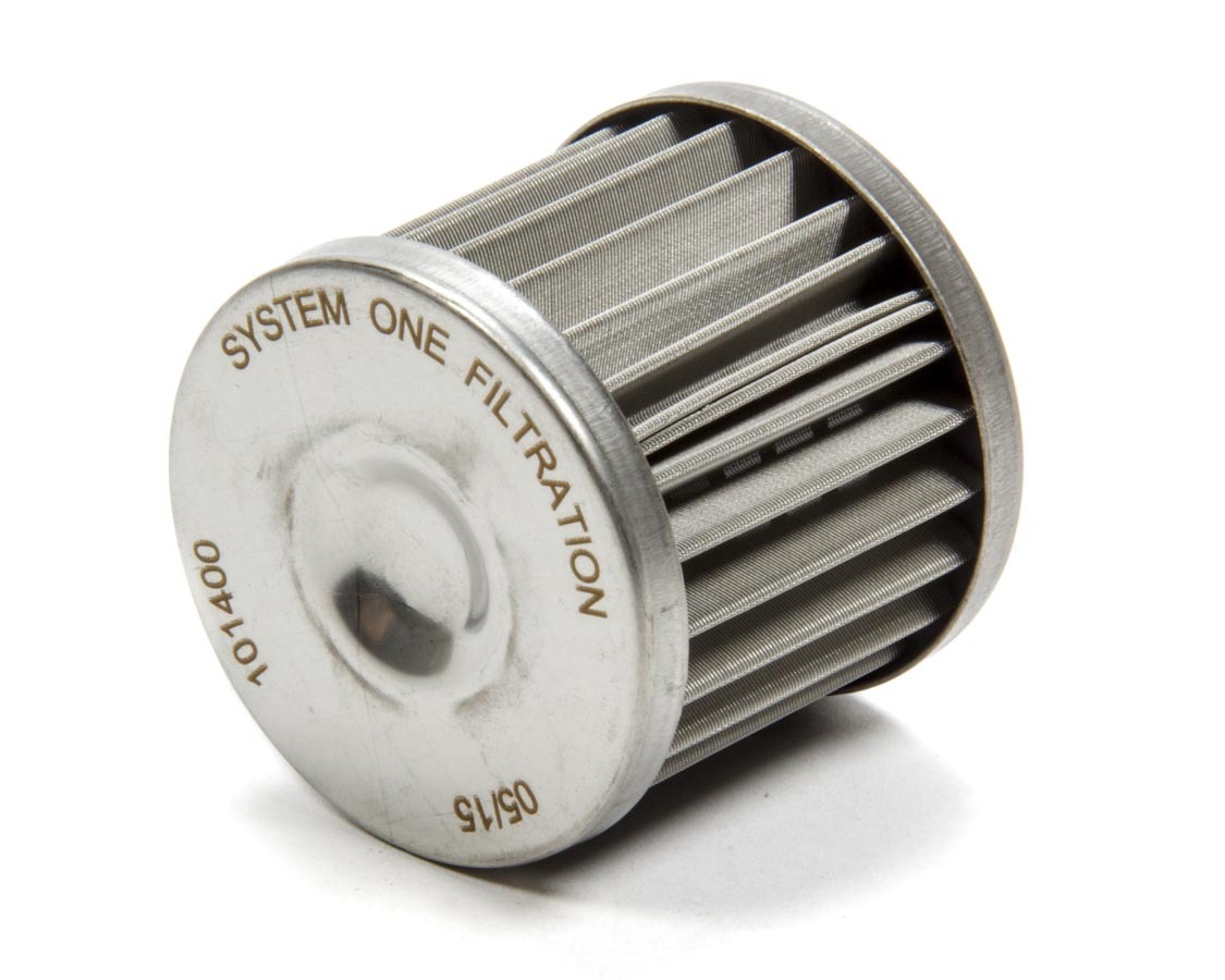 System One 208-101400 Fuel Filter Element, 30 Micron, Stainless Element, System One Pro-Street Billet In-Line Fuel Filters, Each