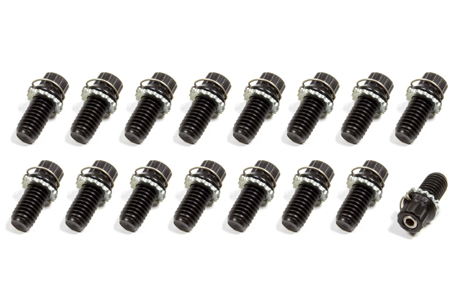 Taylor Cable 310021 Header Bolt, Vibe-Lock, 3/8-16 in Thread, 0.750 in Long, 12 Point Head, Steel, Black Oxide, Set of 16