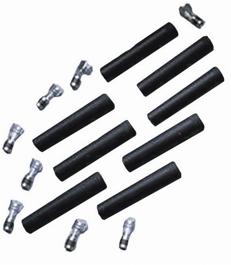 Taylor Cable 46003 Boot / Terminal Kit, Spark Plug, 8 mm, Black, Straight, Set of 8