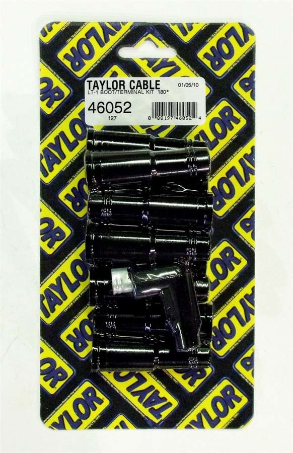 Taylor Cable 46052 Boot / Terminal Kit, Distributor / Coil, 8-10.4 mm, Black, Straight, Socket Style, GM LS / LT-Series, Set of 10