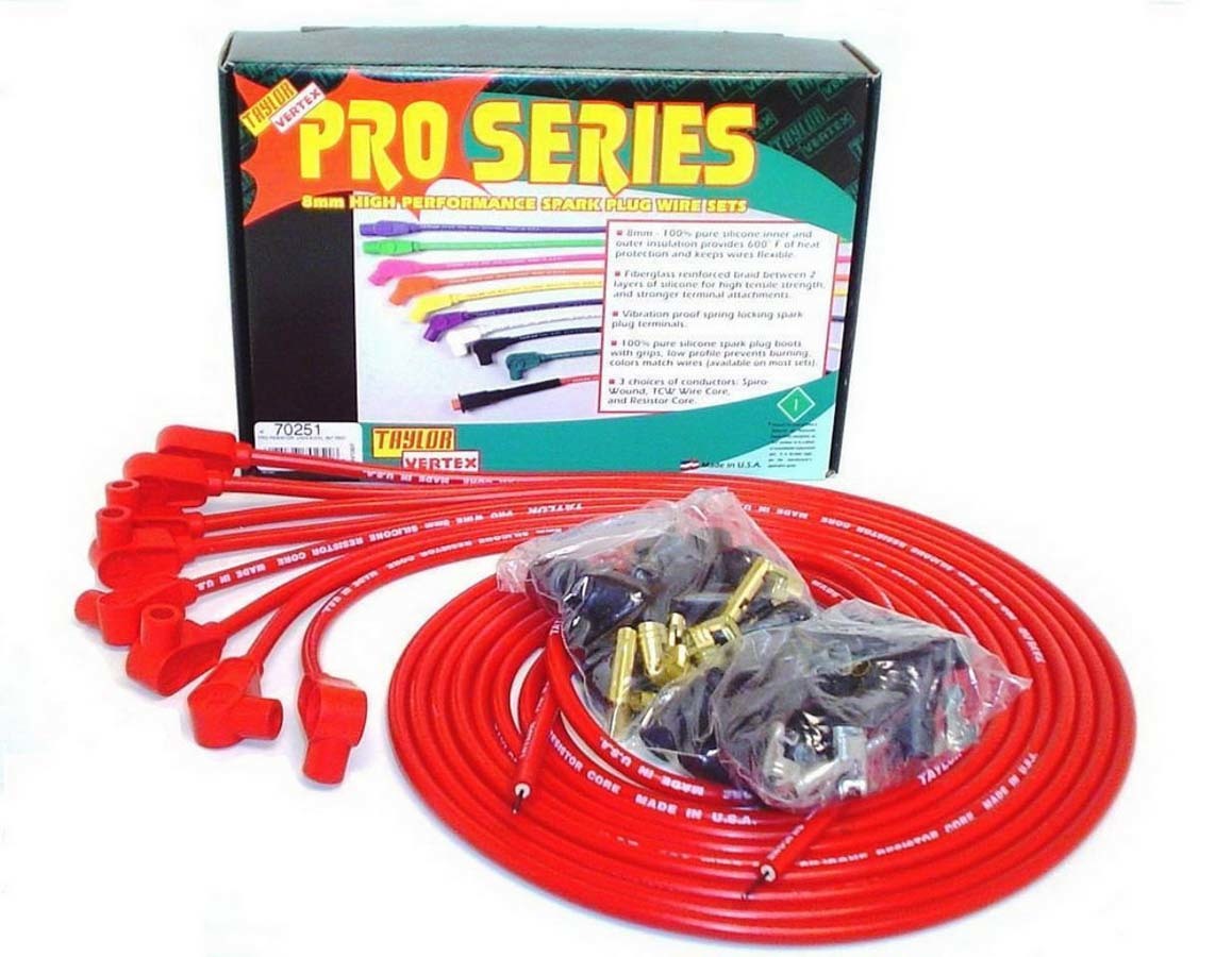 8mm Red Pro Wire 90 Dgr 