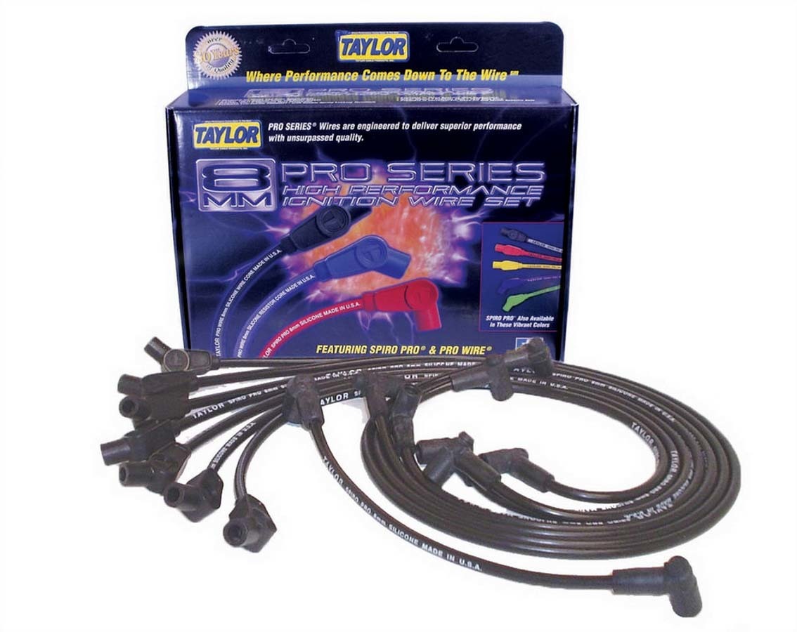 TAYLOR/VERTEX — TAYLOR/VERTEX Spiro-Pro Custom 8Cyl. Plug Wire Set Black