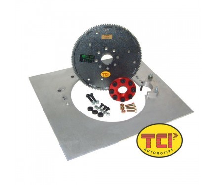 TCI 149260 Transmission Adapter, 6-Hole Spacer, SFI Approved Flexplate, Aluminum Mid-Plate, GM Transmission to Mopar B / RB-Series, Kit