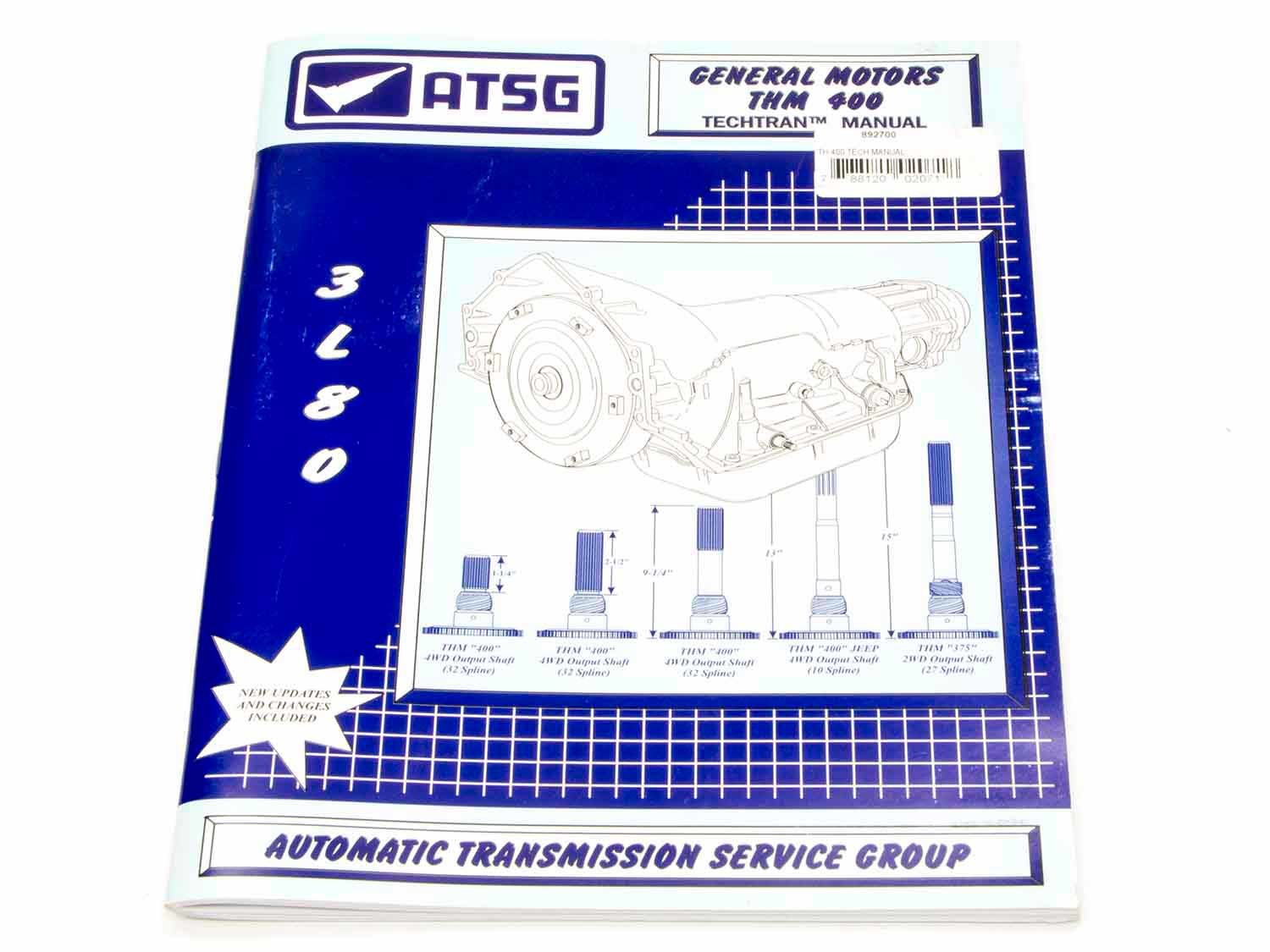 TCI 892700 Technical Manual, Paper Back, TH400, Each