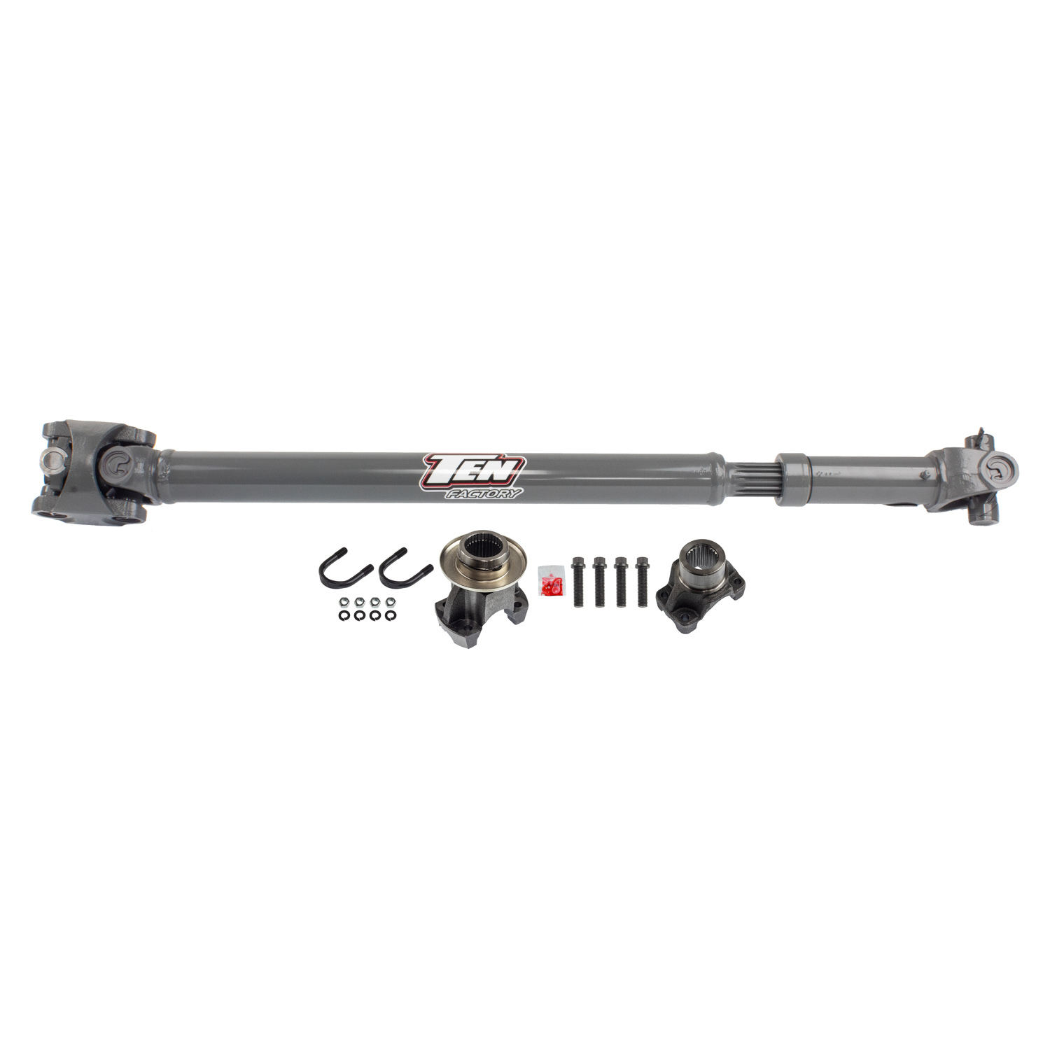 Ten Factory TFF1310-4155 Drive Shaft, Performance, 1310 U-Joints, Hardware Included, Chromoly, Gray Paint, Front, Jeep Wrangler JK 2007-17, Each
