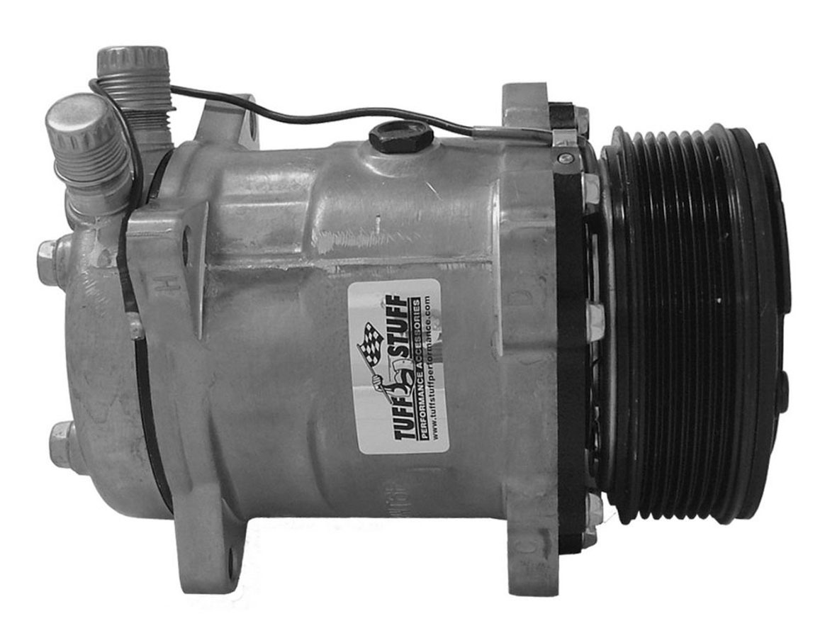 Tuff Stuff 4515NC6G Air Conditioning Compressor, Sanden Style, R-134A, 6-Rib Serpentine Pulley, Natural, Universal, Each