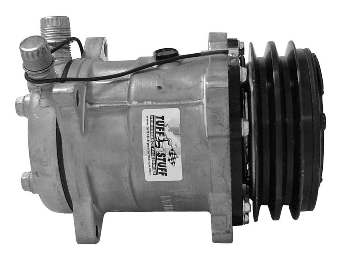 Tuff Stuff 4515NCDP Air Conditioning Compressor, Sanden Style, R-134A, 2 Groove V-Belt Pulley, Natural, Universal, Each