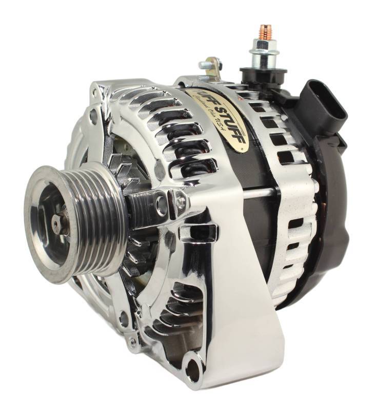 TUFF-STUFF — TUFF-STUFF LS225 Max Amp Alternator 6 Groove OEM Wire Chrome