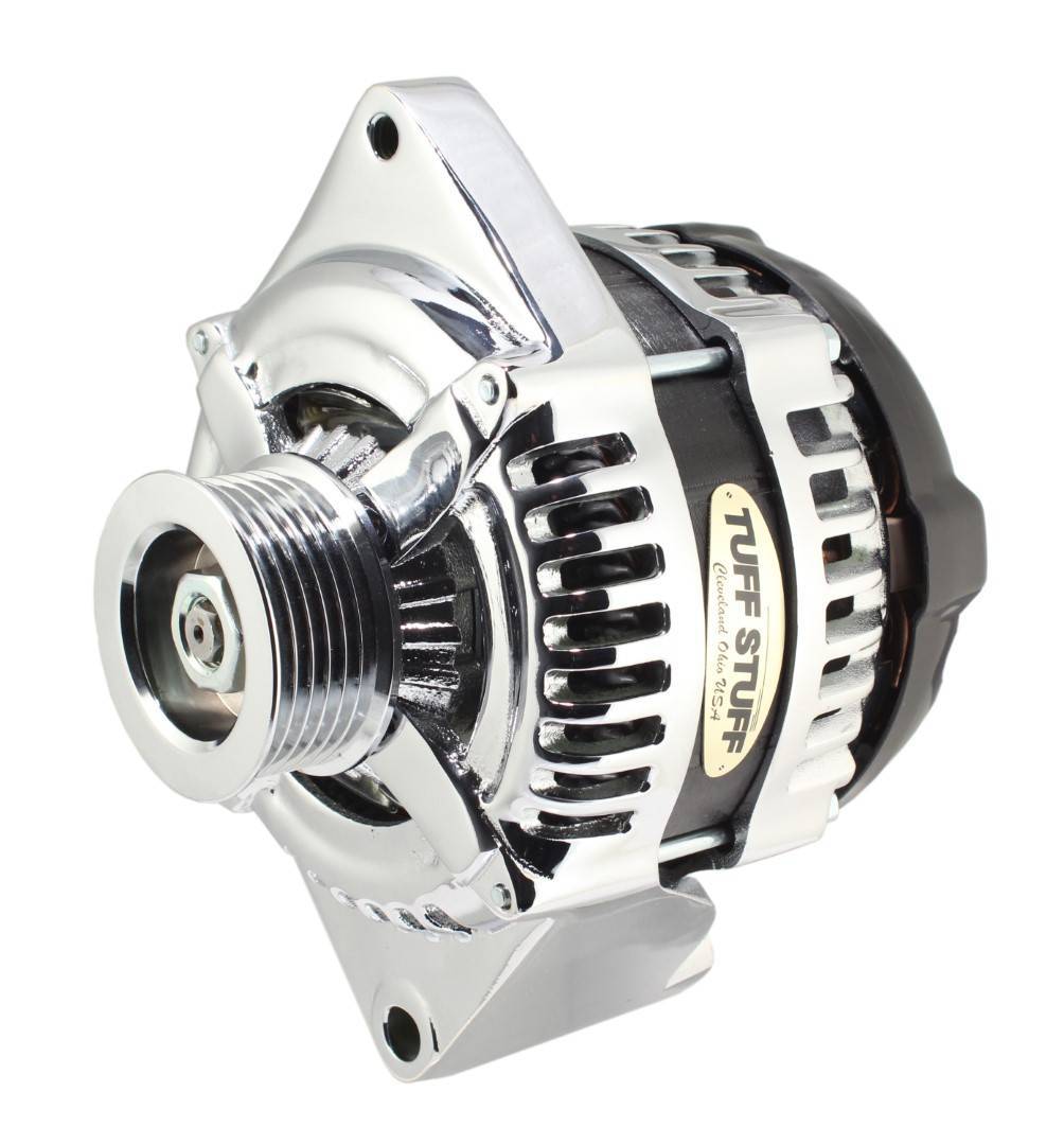 TUFF-STUFF — TUFF-STUFF 225 MAX AMP Alternator 6 Groove 1 Wire Chrome
