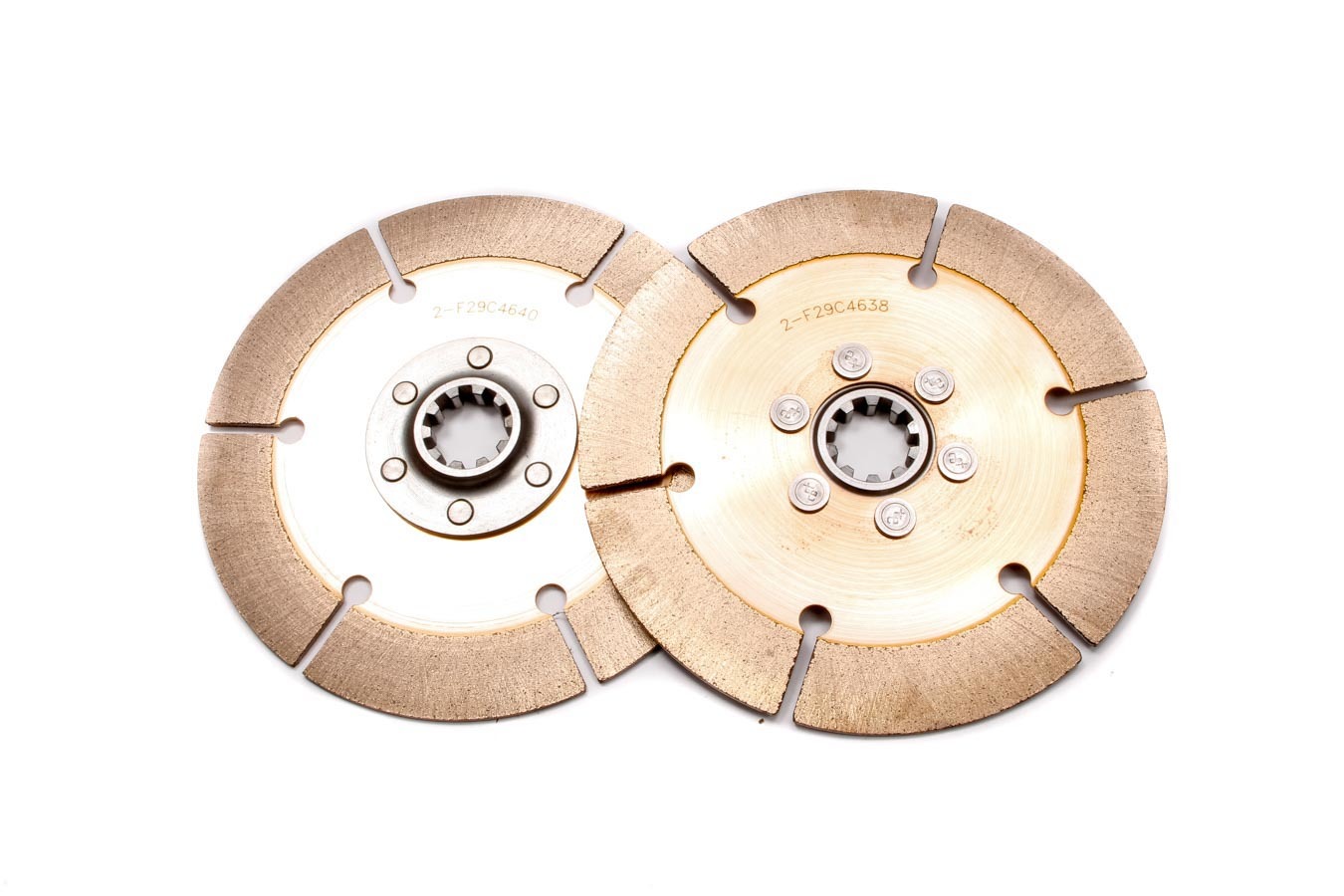 Tilton Engineering 64185-2-AA-06 Clutch Disc, Full Circle 6-Rivet, 7-1/4 in Diameter, 1-1/8 in x 10 Spline, Rigid Hub, Metallic, Tilton Clutches, Pair