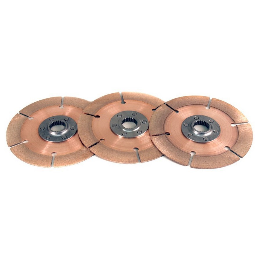 Tilton Engineering 64185-2-ABA-36 - Clutch Disc, Full Circle 6-Rivet, 7-1/4 in Diameter, 1-5/32 in x 26 Spline, Rigid Hub, Metallic, Tilton Clutches, Set of 3
