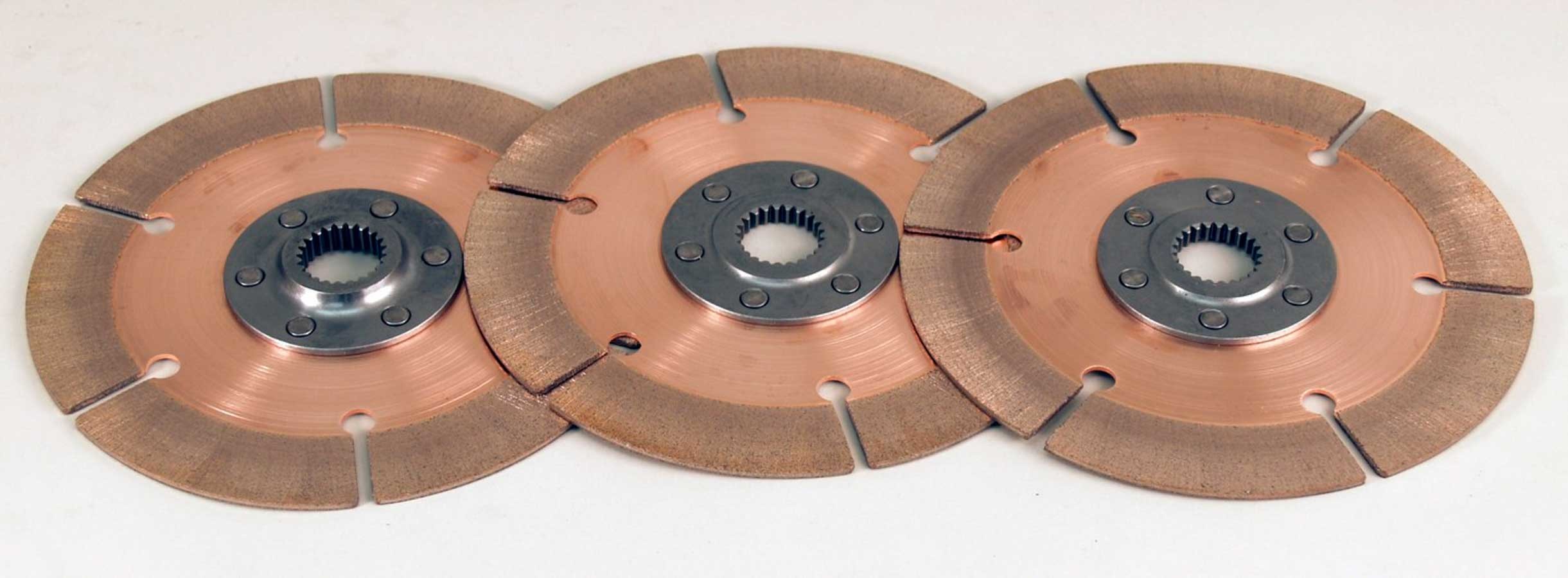 Tilton Engineering 64185-2-ACC-05 - Clutch Disc, Full Circle 6-Rivet, 7-1/4 in Diameter, 1-1/16 in x 10 Spline, Rigid Hub, Metallic, Tilton Clutches, Set of 3