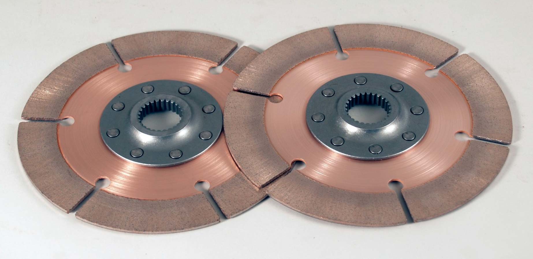 Tilton Engineering 64185-4-VV-36 Clutch Disc, Full Circle 8-Rivet, 7-1/4 in Diameter, 1-5/32 in x 26 Spline, Rigid Hub, Metallic, Tilton Clutches, Pair