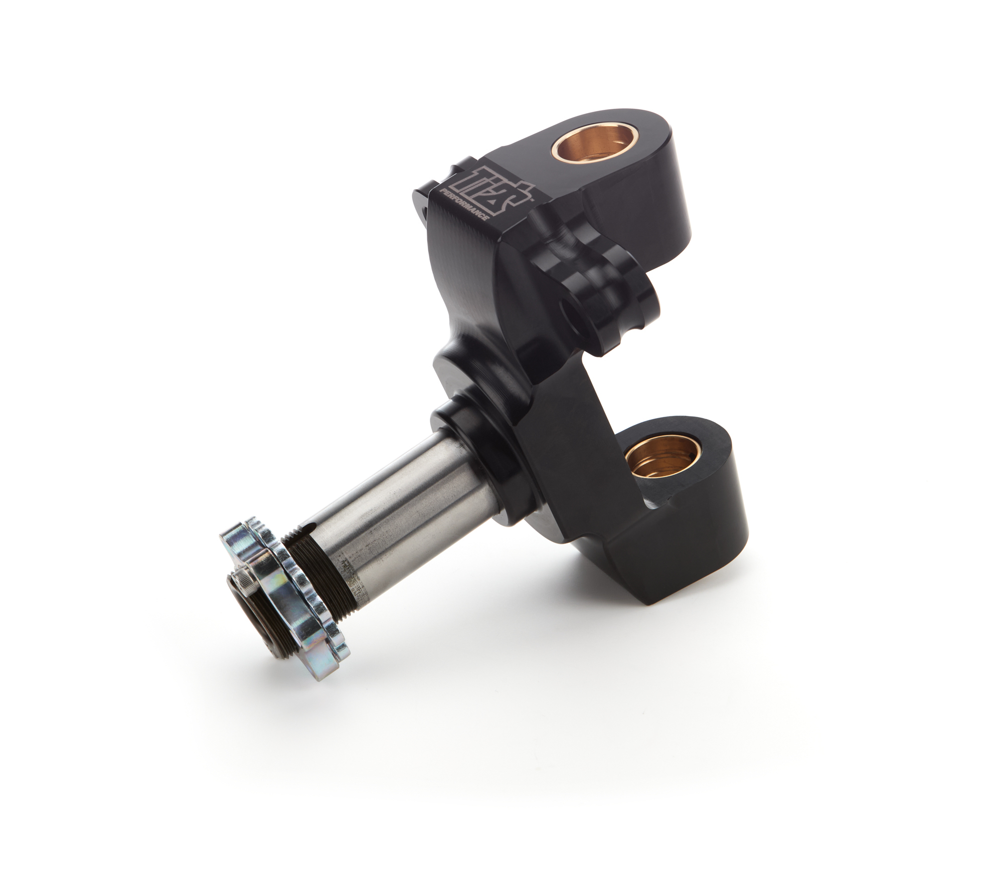 Ti22 Performance 2850 Spindle, Aluminum Body, 9 Degree Steel Snout, Steel Locknut Included, Aluminum / Steel, Black Anodized / Natural, Sprint Car, Each