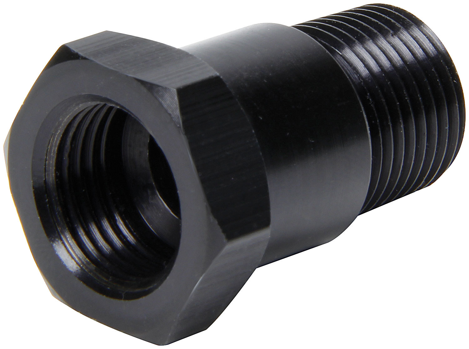 Ti22 Performance 5090 Fitting, Adapter, Straight, 5/8-18 in Female to 3/8 in NPT Male, Aluminum, Black Anodized, Mechanical Temperature Gauges, Each