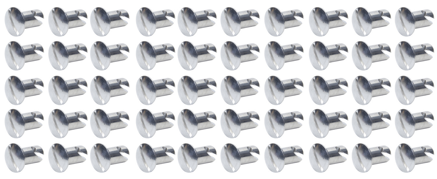 Ti22 Performance 8104-50 Quick Turn Fastener, Oval Head, Slotted, 7/16 x 0.550 in Body, Aluminum, Natural, Set of 50