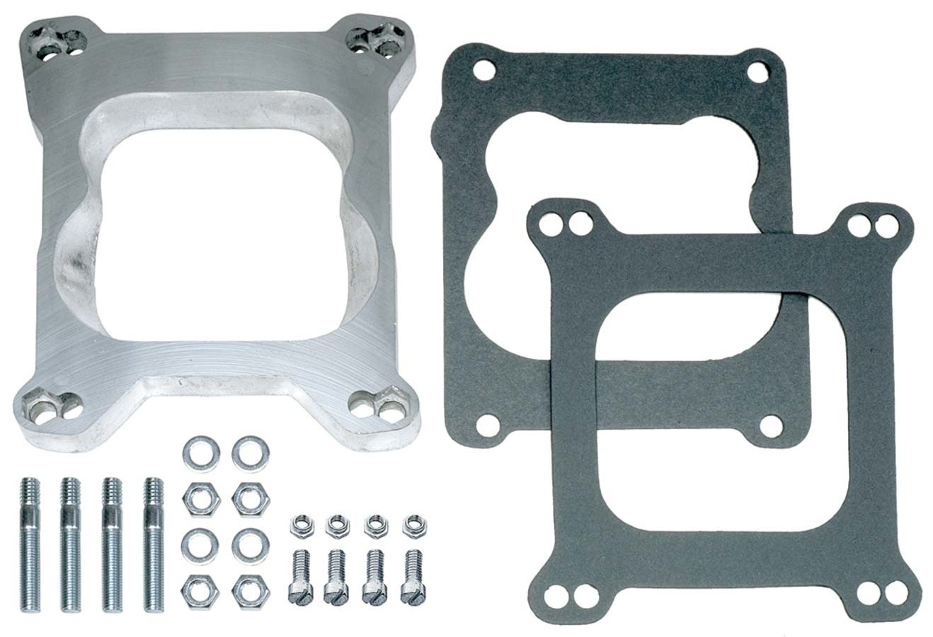 Trans Dapt 2066 Carburetor Adapter, 3/4 in Thick, Open, Square Bore to Spread Bore, Gasket / Hardware, Aluminum, Natural, Each