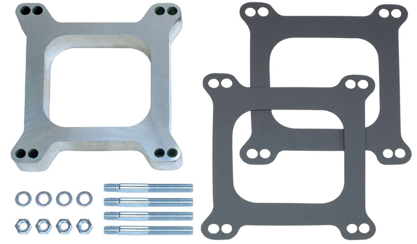 Trans Dapt 2084 Carburetor Spacer, 1 in Thick, Open, Square Bore, Gasket / Hardware Included, Aluminum, Natural, Each