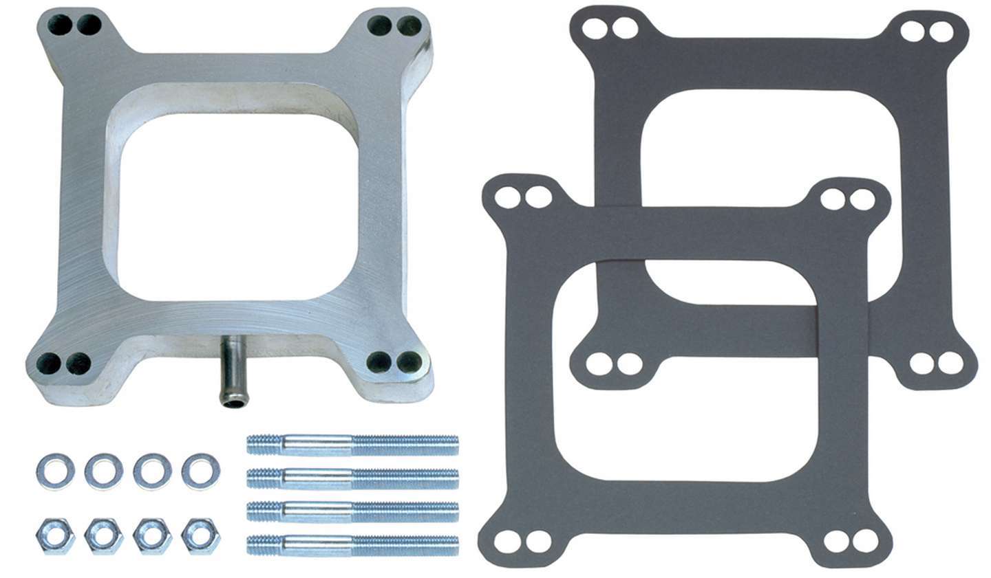 Trans Dapt 2103 Carburetor Spacer, 1 in Thick, Open, Square Bore, PCV Port, Gasket / Hardware Included, Aluminum, Natural, Each