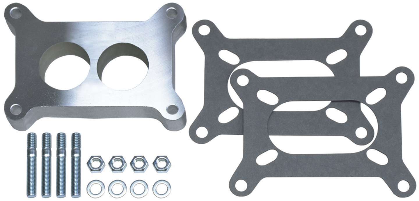 Trans Dapt 2137 Carburetor Spacer, 1 in Thick, 2 Hole, Holley 2-Barrel, Gasket / Hardware Included, Aluminum, Natural, Each