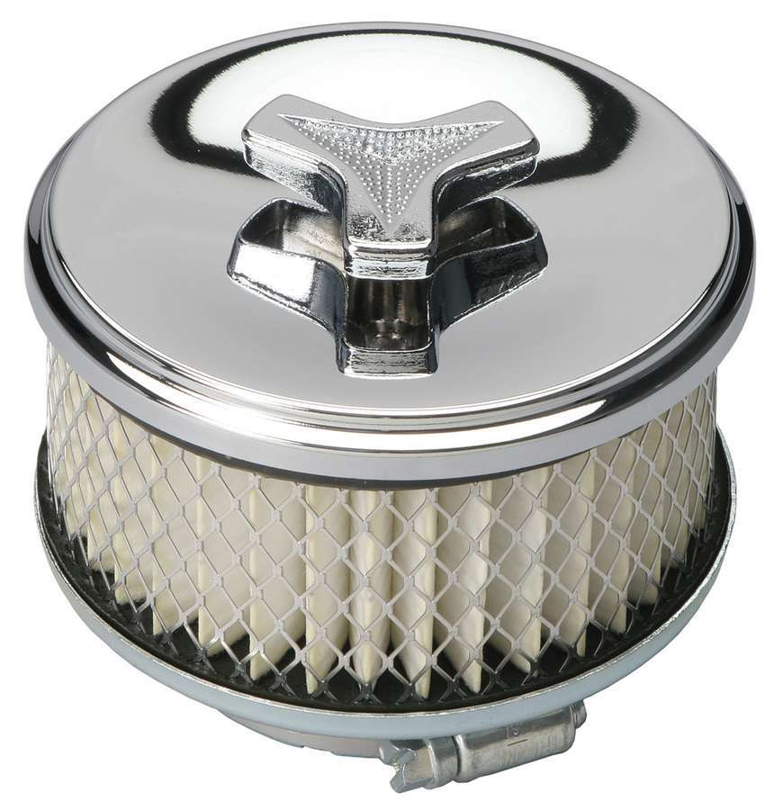 Trans Dapt 2170 Air Cleaner Assembly, Deep Dish, 4 in Round, 2 in Tall, 2-5/8 in Carb Flange, Raised Base, Steel, Chrome, Kit