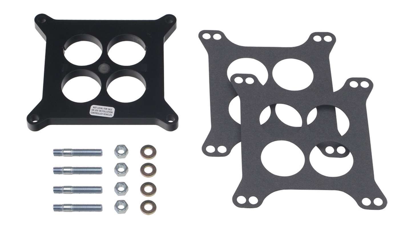 Trans Dapt 2370 Carburetor Spacer, 1/2 in Thick, 4 Hole, Square Bore, Gaskets / Hardware Included, Phenolic, Black, Each