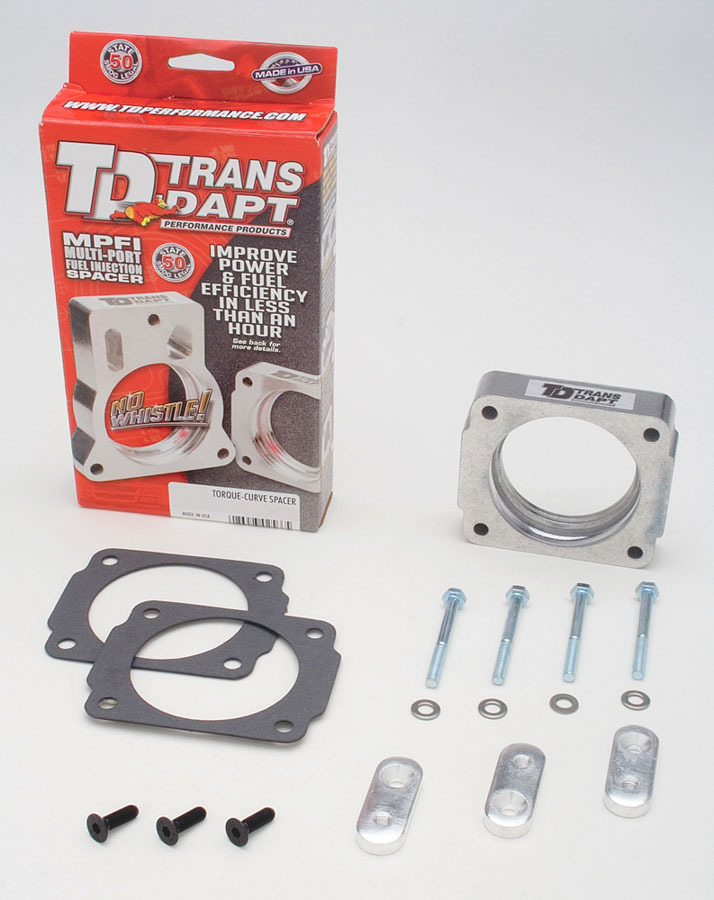 Trans Dapt 2517 Throttle Body Spacer, Torque-Curve, 1 in Thick, Gasket / Hardware, Aluminum, Natural, Ford Modular, Ford SUV / Truck 1997-2004, Each