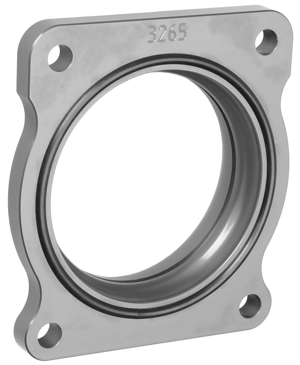 Trans Dapt 3265 Throttle Body Spacer, 1-1/8 in Thick, Gasket / Hardware, Aluminum, Clear Anodized, Ford Modular, Ford Fullsize SUV / Truck 2004-08, Each