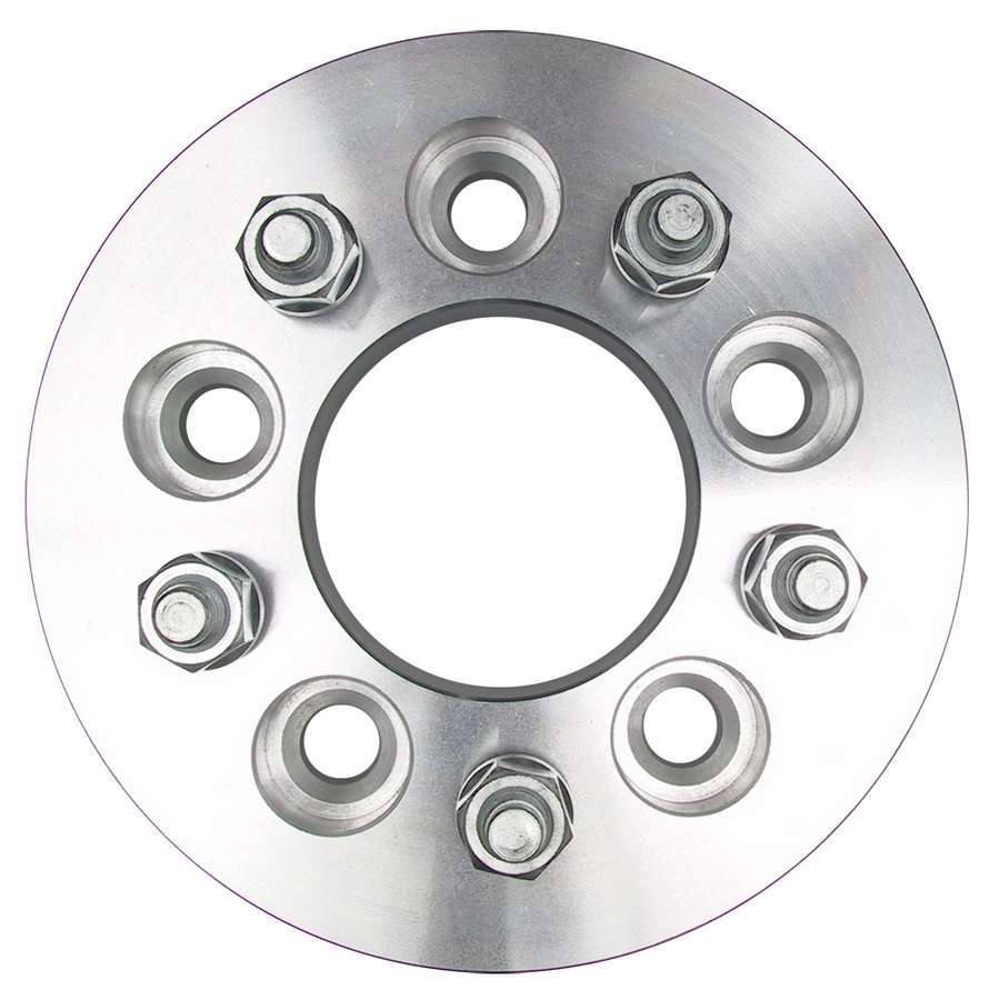 Trans Dapt 3607 Wheel Spacer, 5 x 4.50 in Bolt Pattern, 12 mm x 1.50 Stud Thread, 1-1/4 in Thick, Lug Nuts Included, Billet Aluminum, Natural, Pair