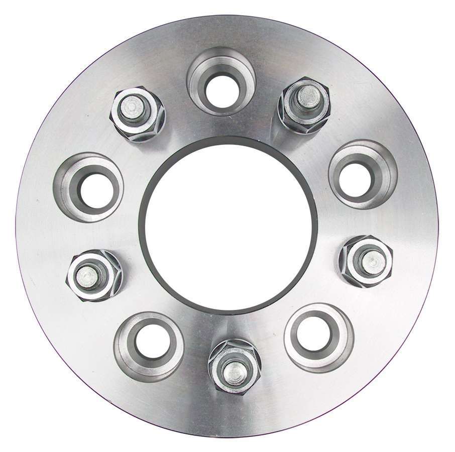 Trans Dapt 3610 Wheel Adapter, 5 x 4.75 in Hub to 5 x 4.50 in Wheel, 12 mm x 1.5 Stud Thread, 1-1/4 in Thick, Lug Nuts Included, Billet Aluminum, Pair