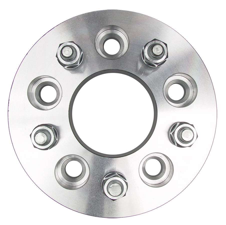 Trans Dapt 3611 Wheel Spacer, 5 x 4.75 in Bolt Pattern, 12 mm x 1.50 Stud Thread, 1-1/4 in Thick, Lug Nuts Included, Billet Aluminum, Pair