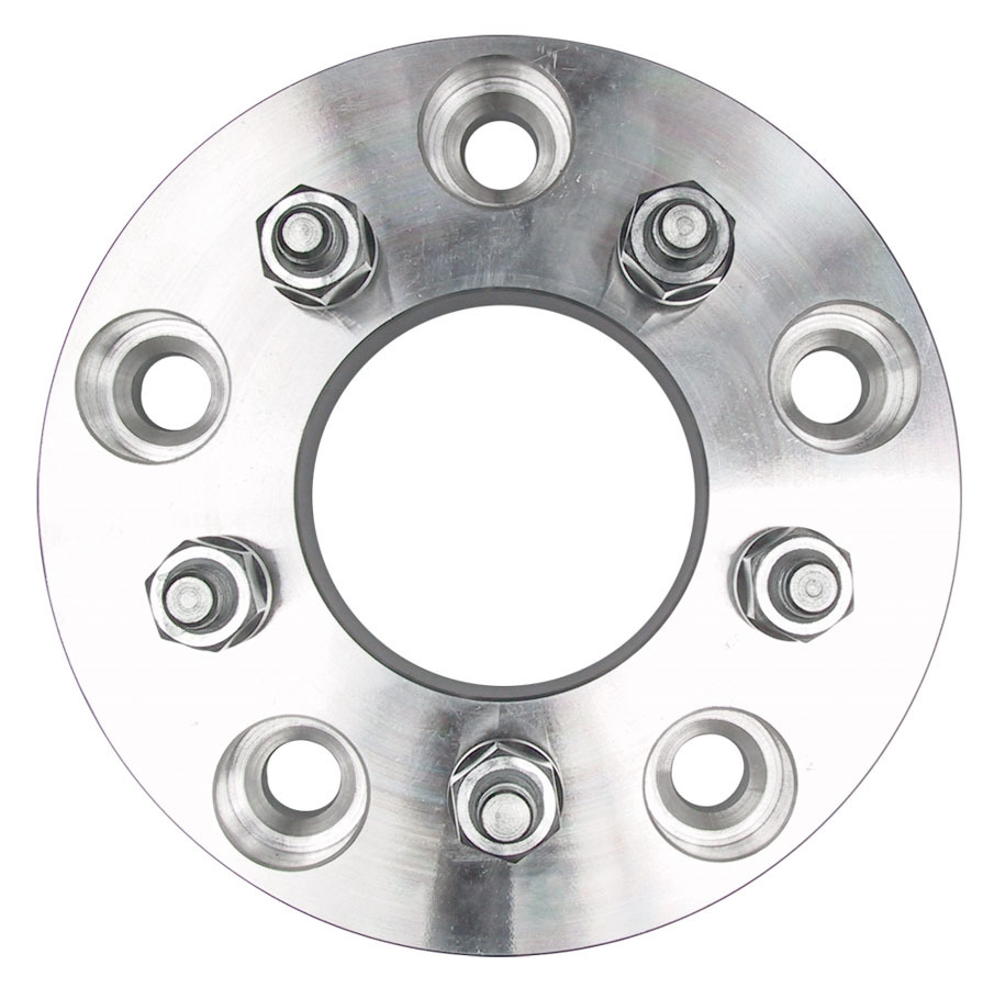 Trans Dapt 3616 Wheel Adapter, 5 x 5.50 in Hub to 5 x 4.50 in Wheel, 12 mm x 1.5 Stud Thread, 1-1/4 in Thick, Lug Nuts Included, Billet Aluminum, Pair