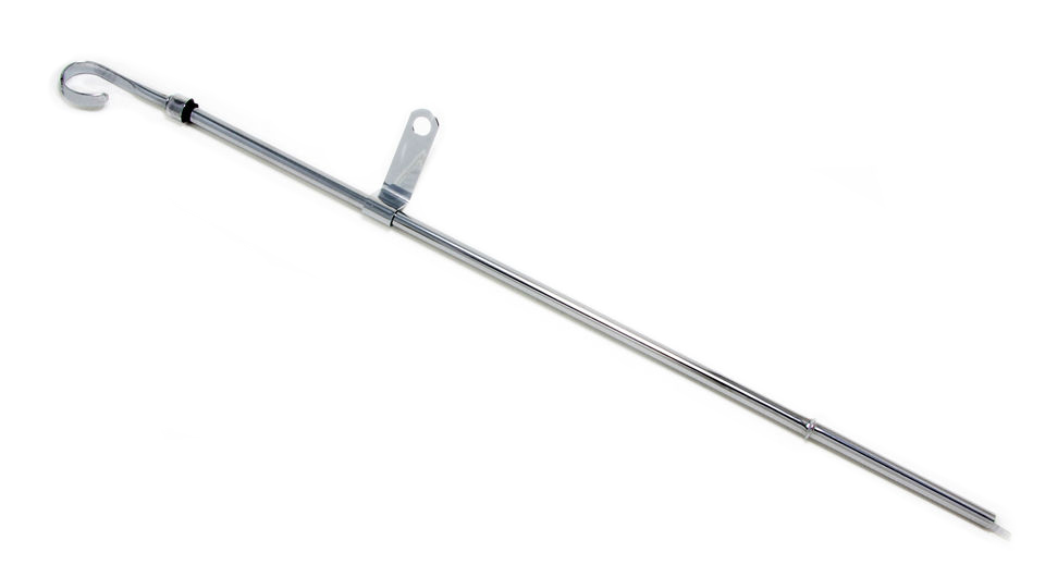 Trans Dapt 4958 Engine Oil Dipstick, Solid Tube, Pan Mount, 21 in Long, Steel, Chrome, Big Block Chevy, Each