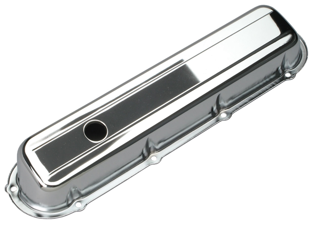 Trans Dapt 9521 Valve Cover, Stock Height, Breather Holes, Steel, Chrome, Cadillac V8, Pair