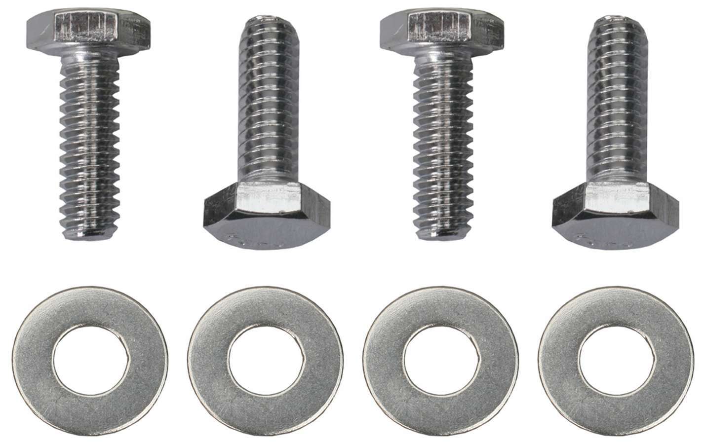 Trans Dapt 9781 Valve Cover Fastener, Bolt, 1/4-20 in Thread, 0.750 in Long, Hex Head, Washers Included, Steel, Chrome, Set of 4