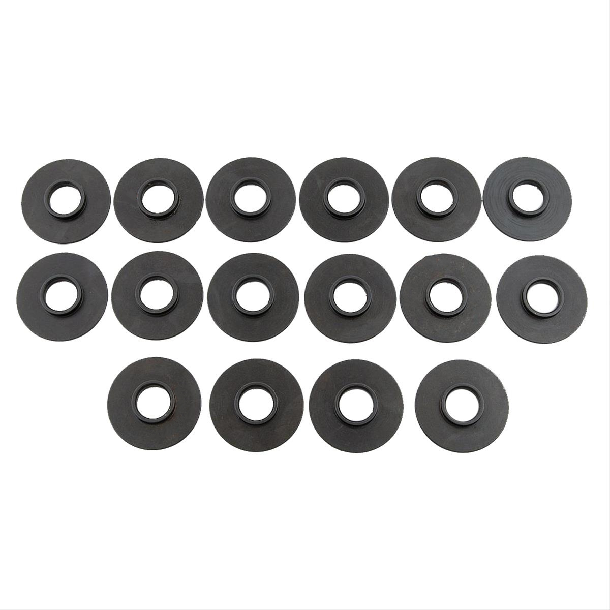 Trick Flow TFS-21400440 Valve Spring Locator, Inside, 0.053 in Thick, 1.550 in OD, 0.560 in ID, Chromoly, Black Oxide, Set of 16
