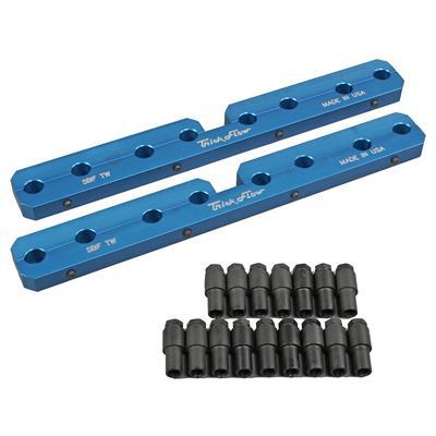 Trick Flow TFS-51400701 Rocker Arm Stud Girdle, 7/16-20 in Adjusting Nuts, Aluminum, Blue Anodized, Trick Flow Twisted Wedge Head, Small Block Ford, Pair