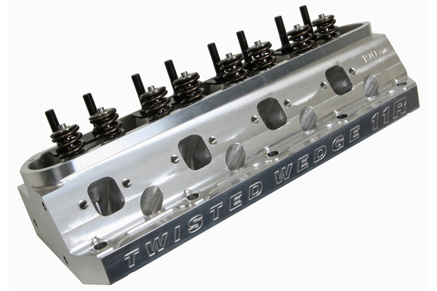 Trick Flow TFS-52516601-C01 Cylinder Head, Twisted Wedge, Assembled, 2.055 / 1.600 in Valves, 190 cc Intake, 66 cc Chamber, 1.295 in Springs, Aluminum, Small Block Ford, Each