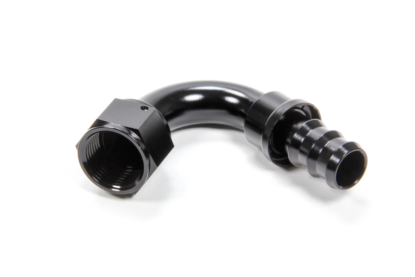Triple X Race Components HF-12012-BLK Fitting, Hose End, 120 Degree, 12 AN Hose Barb to 12 AN Female, Aluminum, Black Anodized, Each