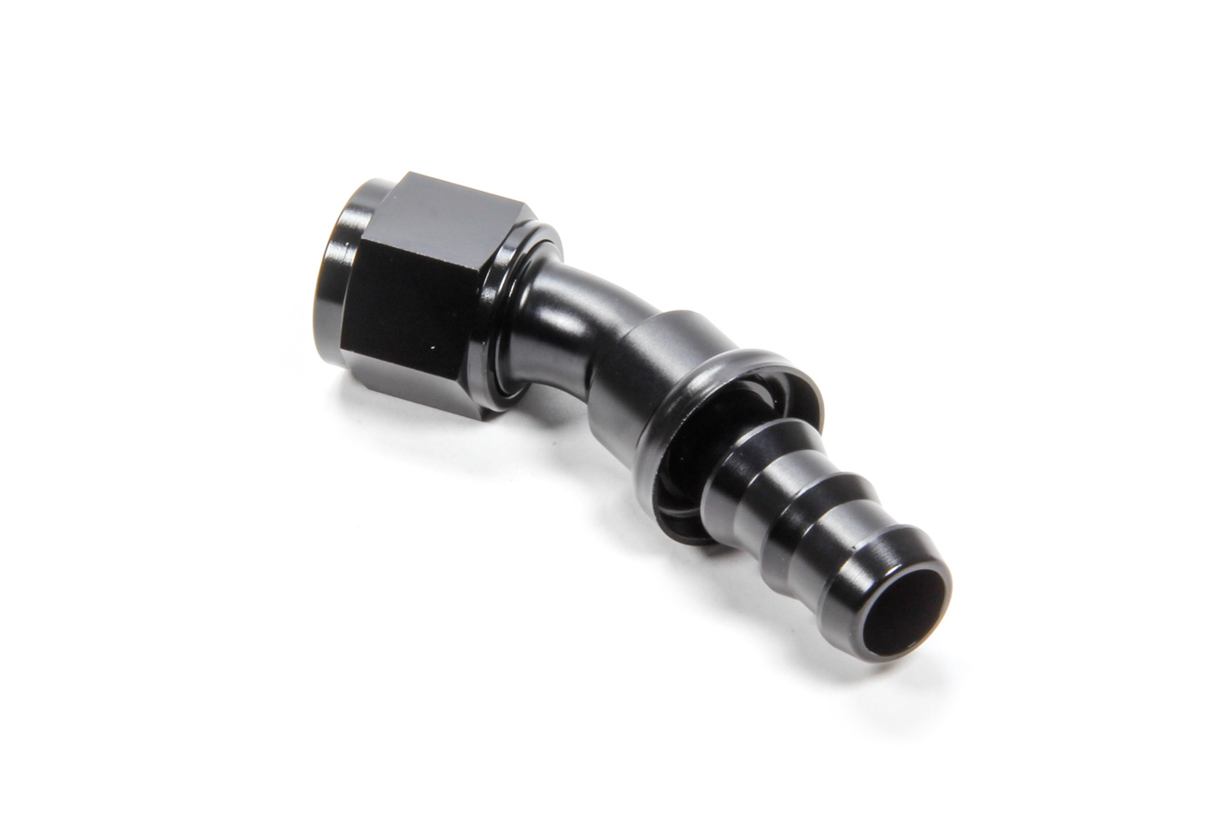 Triple X Race Components HF-13010-BLK Fitting, Hose End, 30 Degree, 10 AN Hose Barb to 10 AN Female, Aluminum, Black Anodized, Each