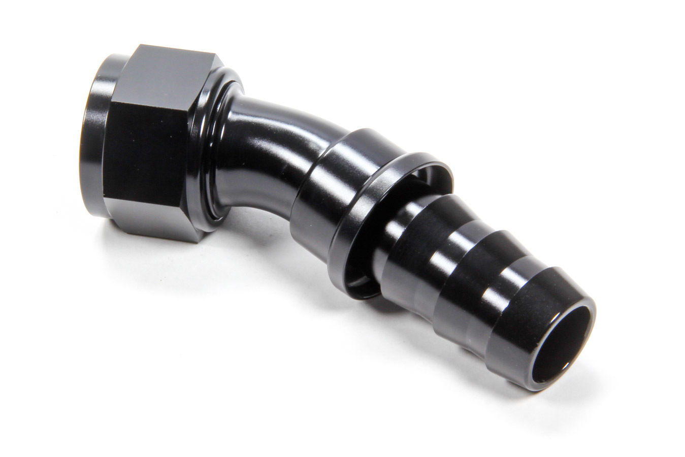 Triple X Race Components HF-13016-BLK Fitting, Hose End, 30 Degree, 16 AN Hose Barb to 16 AN Female, Aluminum, Black Anodized, Each