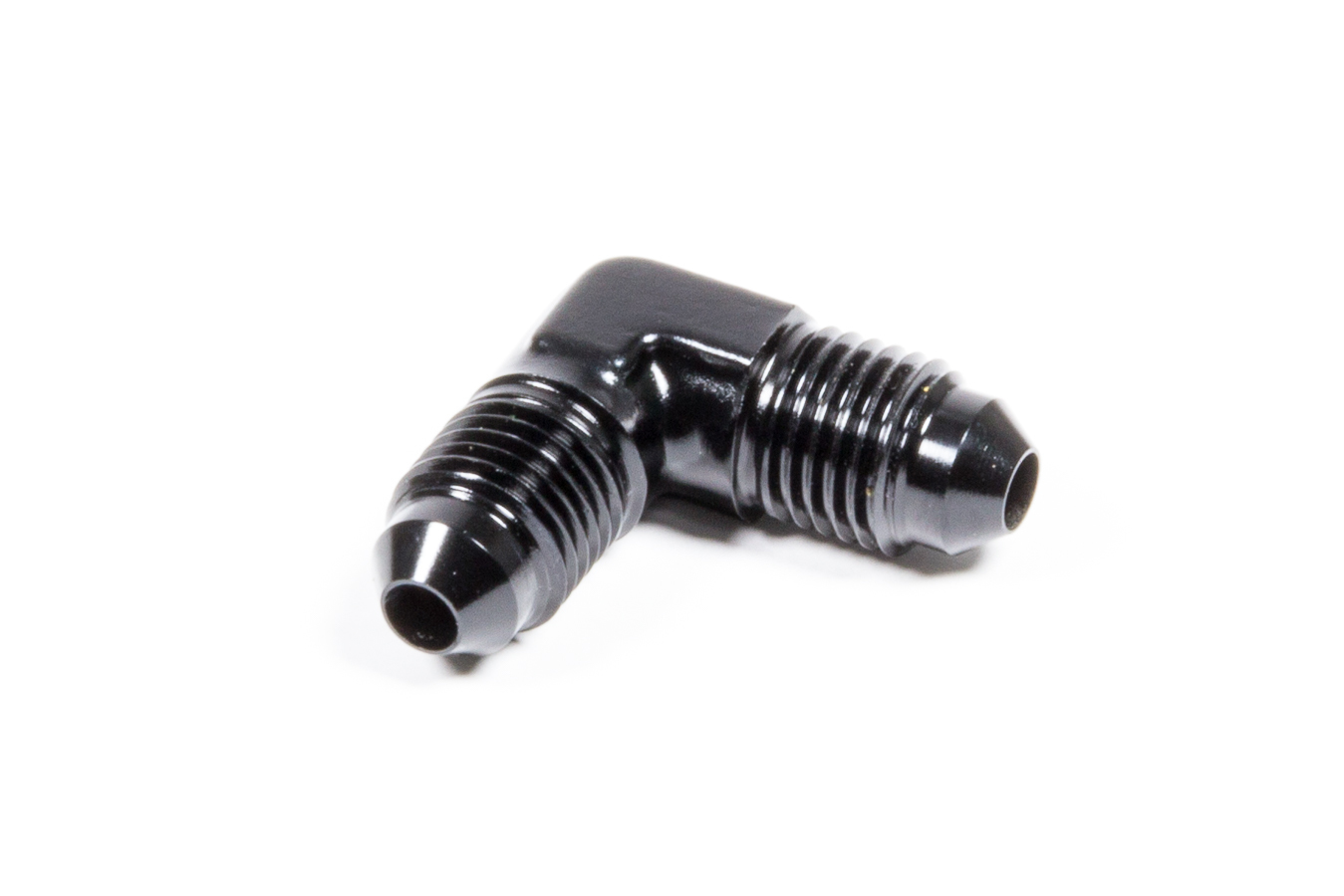 Triple X Race Components HF-35944-BLK Fitting, Adapter, 90 Degree, 4 AN Male to 4 AN Male, Aluminum, Black Anodized, Each