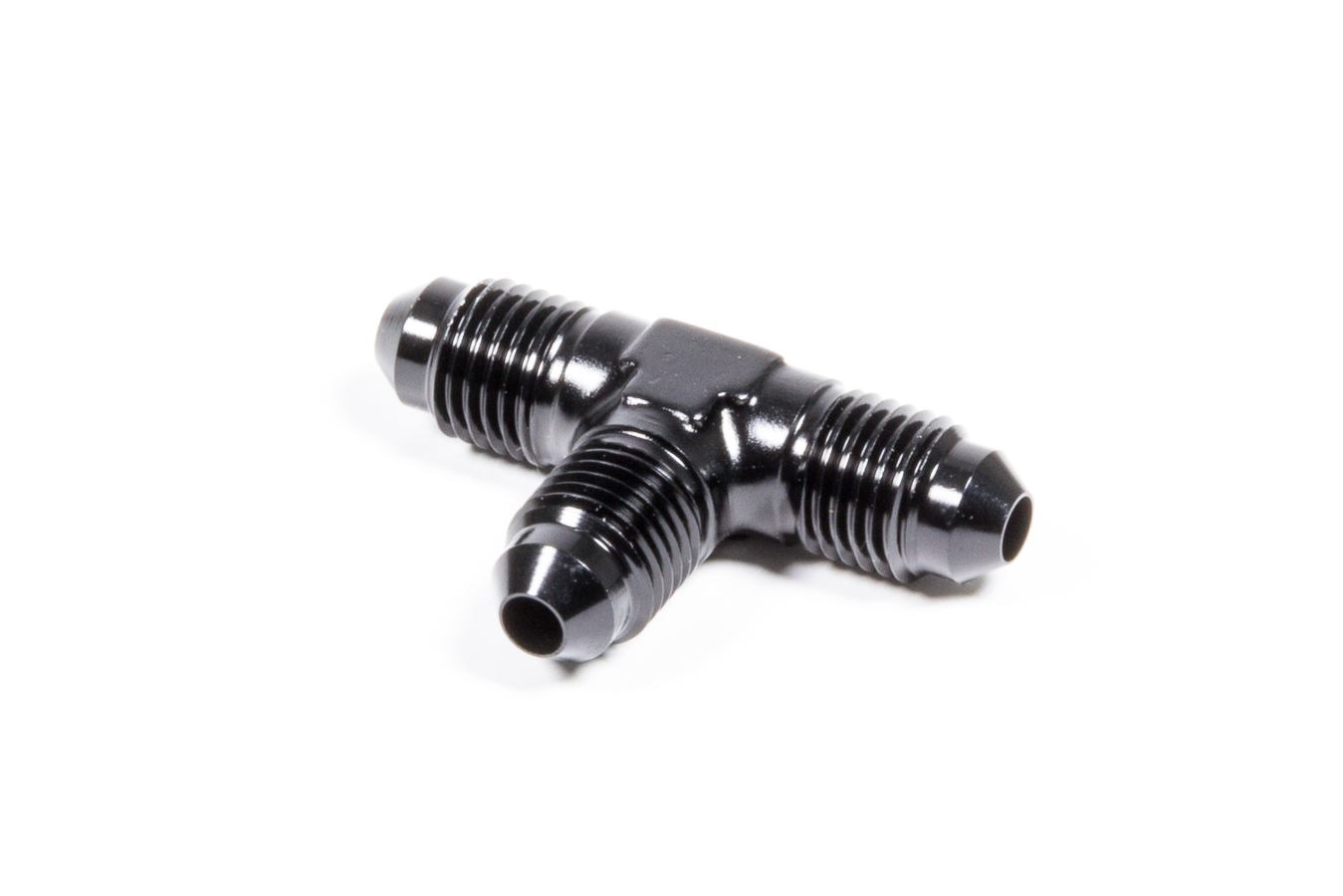 Fitting - Adapter Tee - 4 AN Male x 4 AN Male x 4 AN Male - Aluminum - Black Anodized - Each