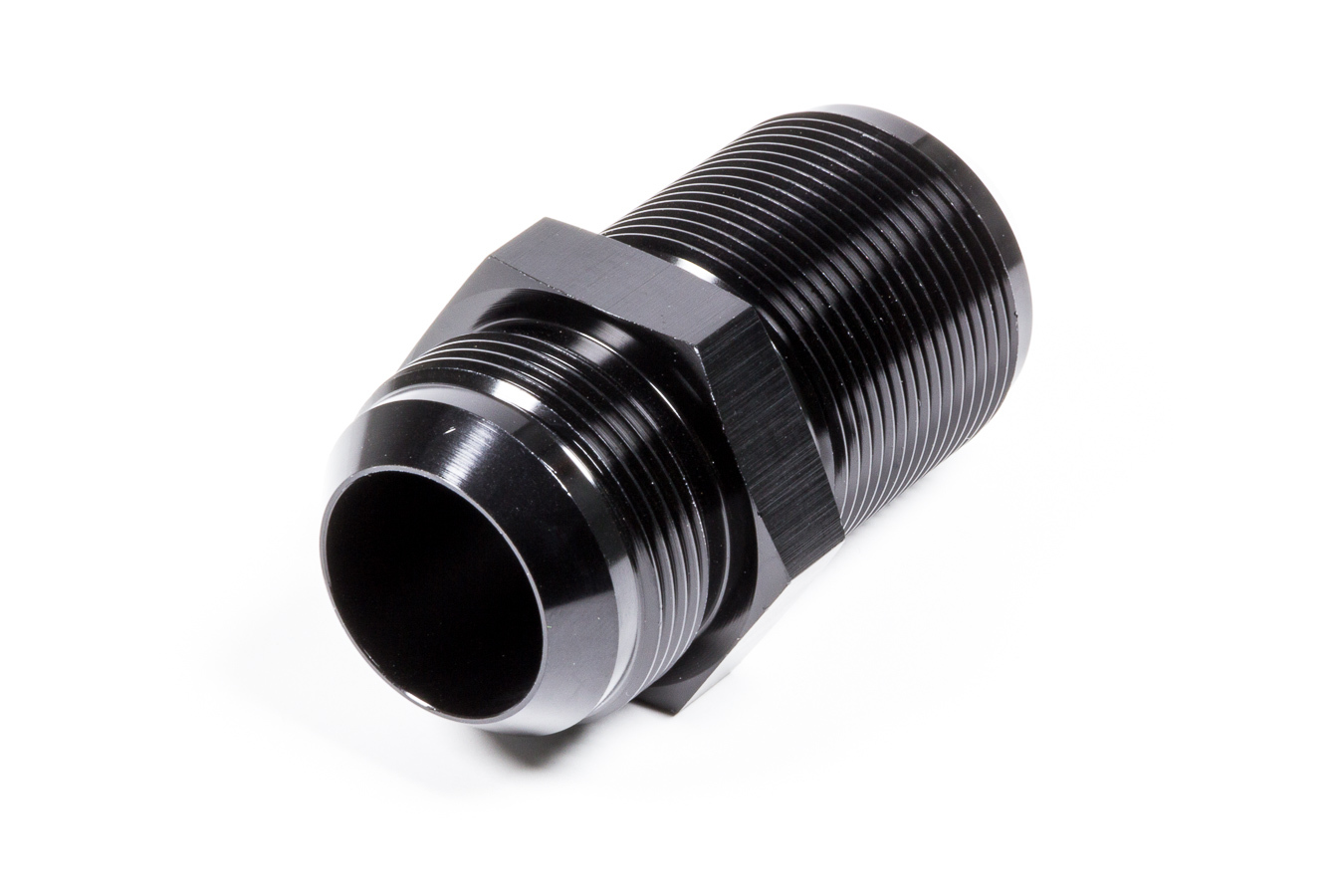 Fitting - Bulkhead - Straight - 20 AN Male to 20 AN Male Bulkhead - Aluminum - Black Anodized - Each