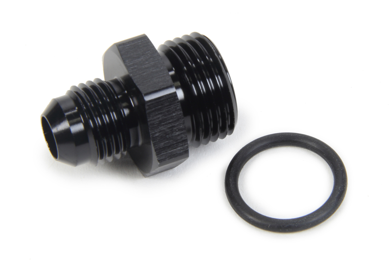 Fitting - Adapter - Straight - 4 AN Male to 8 AN Male O-Ring - Aluminum - Black Anodized - Each
